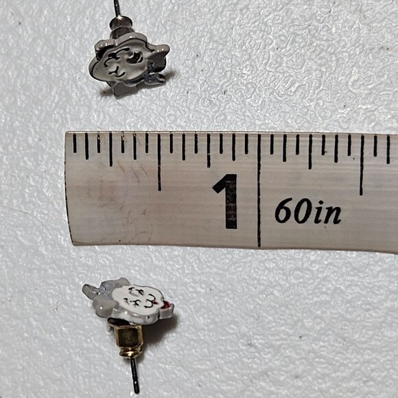 Vintage Enamel Sheep Stud Earrings Cute Animal Design Fashion Jewelry Gift - Picture 4 of 4